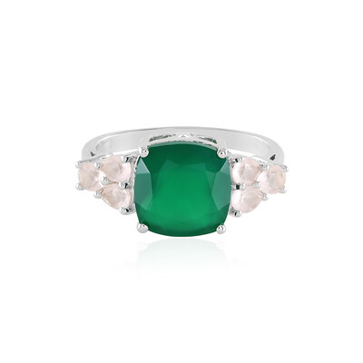Anello in argento con Onice Verde