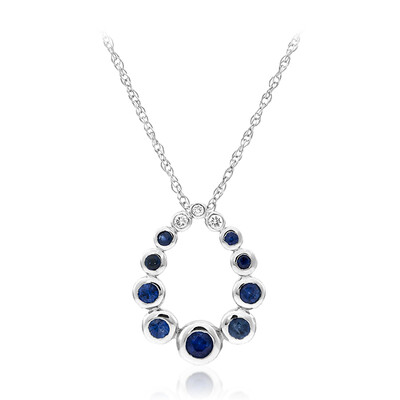 Collana in oro con Zaffiro Ceylon Blu