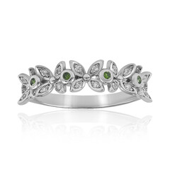Anello in argento con Diamante Verde I2