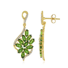 Orecchini in argento con Diopside Russo