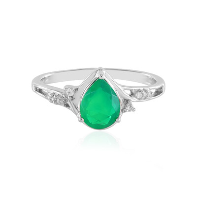 Anello in argento con Opale Verde dell'Etiopia