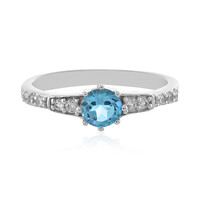Anello in argento con Topazio Blu Svizzero