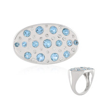Anello in argento con Topazio Blu Svizzero (de Melo)