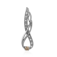 Ciondolo in argento con Diamante Champagne I2