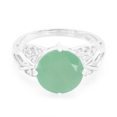 Anello in argento con Calcedonio Verde