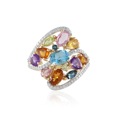 Anello in oro con Topazio Blu Svizzero (SUHANA)