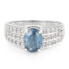 Anello in argento con Cianite Peacock