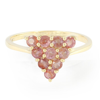 Anello in oro con Zaffiro Padparadscha (non riscaldato) (AMAYANI)