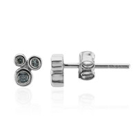 Orecchini in argento con Diamante Blu Cielo I1