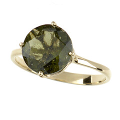 Anello in oro con Moldavite
