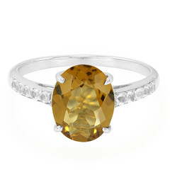 Anello in argento con Quarzo Cognac