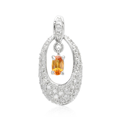 Ciondolo in argento con Zaffiro Arancione
