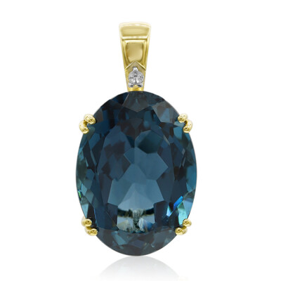 Ciondolo in oro con Topazio Blu Londra (Tenner Diniz)