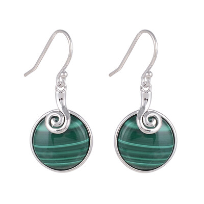 Orecchini in argento con Malachite