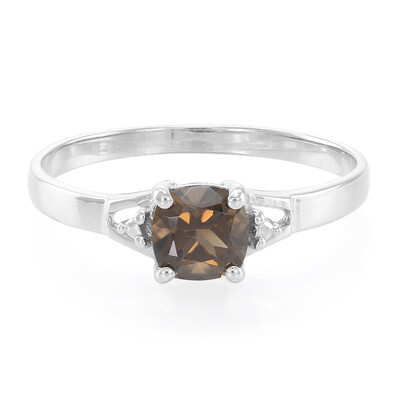 Anello in argento con Quarzo Fumè