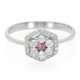 Anello placcato in platino con Zaffiro Padparadscha