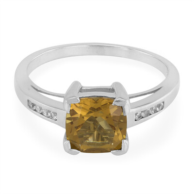 Anello in argento con Quarzo Cognac