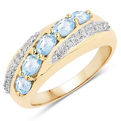 Anello in argento con Topazio Blu Cielo