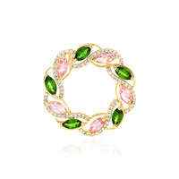 Ciondolo in argento con Diopside Russo
