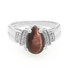 Anello in argento con Occhio di Tigre Rosso