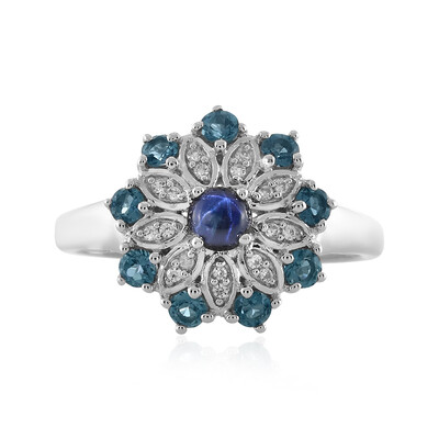 Anello in argento con Zaffiro Stellato Blu