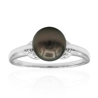 Anello in platino con Perla Tahitiana