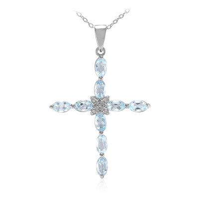 Collana in argento con Topazio Blu Cielo