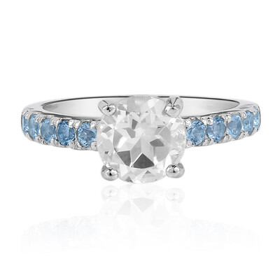 Anello in argento con Topazio Bianco