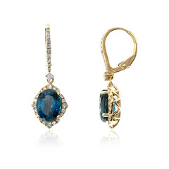 Orecchini in oro con Topazio Blu Londra