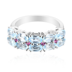 Anello in argento con Topazio Blu Cielo