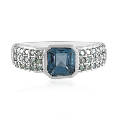 Anello in oro con Topazio Blu Londra (KM by Juwelo)