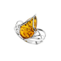 Anello in argento con Ambra Baltica