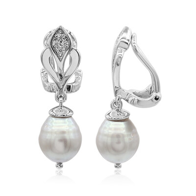 Orecchini con chiusura a clip in argento con Perla di Acqua Dolce (TPC)