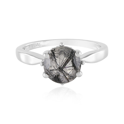 Anello in argento con Quarzo Rutilato Nero
