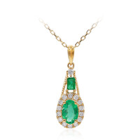 Collana in oro con Smeraldo Zambia AAA