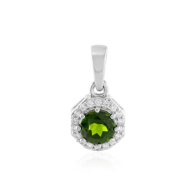 Ciondolo in argento con Diopside Russo
