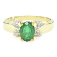 Anello placcato in oro con Smeraldo Bahia