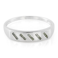 Anello in argento con Diamante Verde Smeraldo
