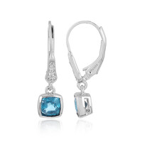 Orecchini in argento con Cianite Blu Foglia di Tè