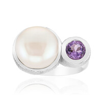 Anello in argento con Perla d'Acqua Dolce Bianca (Michelle Albala)