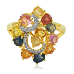 Anello in argento con Zaffiro Fancy