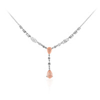 Collana in argento con Quarzo pesca pastello