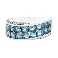 Anello in argento con Topazio Blu Svizzero