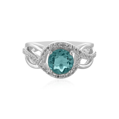 Anello in argento con Fluorite Petrolio del Belgio