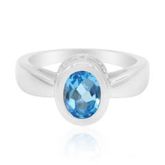 Anello in argento con Topazio Blu Svizzero