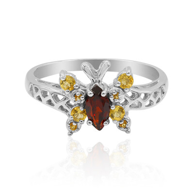 Anello in argento con Granato Mozambico