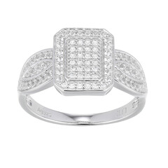 Anello in argento con Topazio Bianco