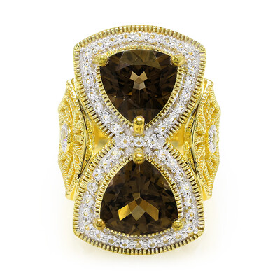 Anello in argento con Quarzo Fumè