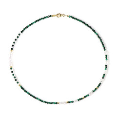 Collana in argento con Malachite (Riya)