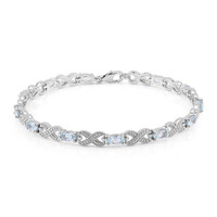 Bracciale in argento con Topazio Blu Cielo